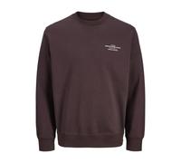 JACK & JONES Jprblachad Branding Sweat Crew Neck Ln, Chocolate Plum, XS Uomo