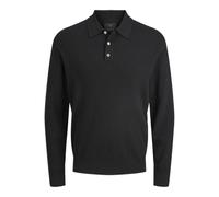 JACK & JONES Jprblaedgar Knit Polo LS, Nero, XS Uomo