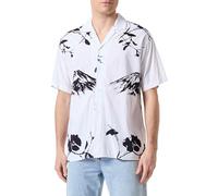 JACK & JONES Jprblapalma Resort Shirt S/S SN Camicia a Maniche Corte, Bianco Brillante, vestibilità Rilassata, S Uomo