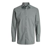 JACK & JONES Jprblaparker Shirt L/S Noos Felpa con Cappuccio, Balsamo Verde vestibilità Aderente, L Uomo