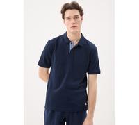 Jack & Jones - Jprblucaleb Ss Slub Polo Blu - Abbigliamento S Blu