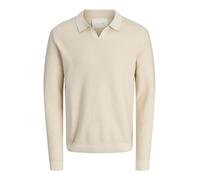 JACK & JONES Jprcceaston Knit Split Neck SN, Rivestimento Argento., XL