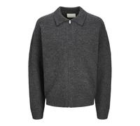 JACK & JONES JPRCCFOX Knit Zip Cardigan, Grigio Scuro mélange, L
