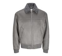 JACK & JONES Jprccted Bomber Jacket, Grigio Carbone, M Uomo