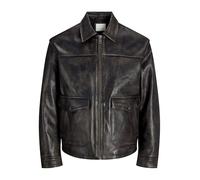 JACK&JONES JPRCCWALLACE Leather Jkt - Giacca in Pelle da Uomo, Colore: Marrone, Brown Stone/Detail:Washed, L