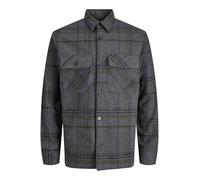 JACK & JONES Jprrayle Melange Check L/S - Maglietta Oversize, Grigio, L