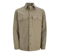 JACK & JONES Jprrayle Melange Solid L/S Overshirt SN, Aloe, M Uomo