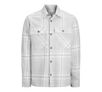 JACK&JONES JPRRAYMOND Check Overshirt LS SN - Camicia da Uomo, Colore Grigio Melange/Fit: Comfort Fit, S, Grigio Melange/vestibilità: vestibilità Comoda, S