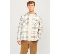JACK & JONES Jprraymond Melange Check Overshirt, giacca da uomo, Cloud Dancer/Fit: vestibilità comoda, S