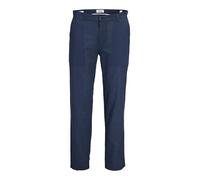 JACK & JONES Jpstace Jjsummer Linen Blend Pant SN, Pantaloni Chino Uomo, Blazer Blu Marine, 31W / 32L