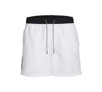 JACK & JONES Jpstfiji Jjswim Black Tape Ly SN Shorts, Bianco, L