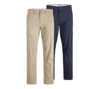 Jack & Jones - Kane - Confezione da 2 chino comodi beige e blu navy-Multicolore W33 L32