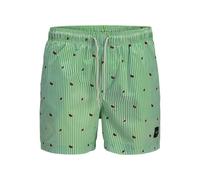 JACK & JONES Pantaloncini da bagno 'JPSTMaui' lime / rosso carminio / bianco, Taglia S