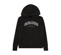JACK&JONES JUNIOR JJECALEB Varsity Sweat Hood SN Jnr, Felpa con Cappuccio Bambino, Black/Fit:Loose,