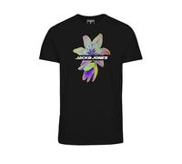 JACK&JONES JUNIOR Jcoflower Print Tee SS Crew Neck Fst Jnr T-Shirt, Nero, 152 cm Bambini e Ragazzi