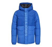 JACK&JONES JUNIOR JCOSPEED Puffer SN Jnr Giacchetto Imbottito, Nautical Blue/Detail:Tonal Blocking/Tone in Tone Print, 152 Bambino