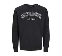 JACK&JONES JUNIOR JJECALEB Varsity Sweat Crew Neck SN Jnr Maglia di Tuta, Black/Fit:Loose, 152 Bambino