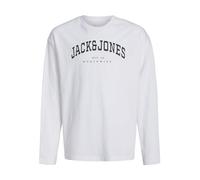 JACK&JONES JUNIOR Jjecaleb Varsity Tee LS O-Neck Jnr Maglietta a Maniche Lunghe, Bianco/vestibilità: Larga, 152 cm Bambini e Ragazzi