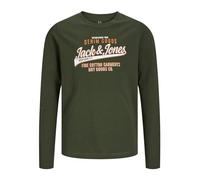 JACK&JONES JUNIOR JJELOGO Tee LS O-Neck 2 col Noos Jnr, Maglia a Maniche Lunghe Bambino, Kombu Green/Print:White + MARMELADE,