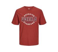 JACK&JONES JUNIOR JJELOGO Tee SS O-Neck 2 col S Noos Jnr T-Shirt, Red Ochre/Print:White + Navy Blazer, 140 Bambino