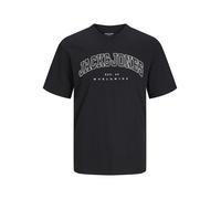 Jack & Jones Junior Maglietta 'JJECaleb' nero / bianco Bambini Jack & Jones Junior 164 nero / bianco