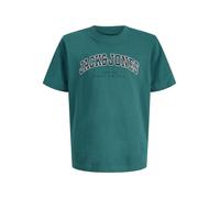 Jack & Jones Junior Maglietta 'JJECaleb' smeraldo / nero / bianco Bambini Jack & Jones Junior 128
