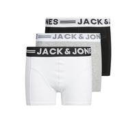 Jack & Jones Sense Trunks 3-Pack Noos Jr Pantaloncini, Grigio (Light Grey Melange Black/White), 140 (Pacco da 3) Bambini e Ragazzi