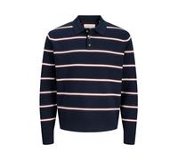 JACK & JONES JUNIOR Polo a maniche lunghe a righe in maglia JACK & JONES JUNIOR 128134cm blu
