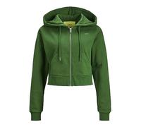 JACK & JONES Jxabbie Reg Ls Every Zip Hood Swt Noos, Felpa con cappuccio, Formal Garden/Print:medium Green Jjxx Logo, XS Donna