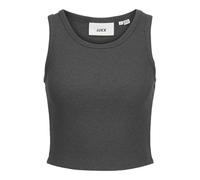 JJXX Jxfallon STR SL Rib Top Jrs Noos Canotta, Grigio Scuro mélange, S Donna