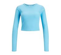 JACK & JONES Jxfeline Str Ls Rib Tee Jrs Noos, Canotta, Aquarius, M Donna