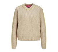 Jack & Jones Jxleonora-Maglia per Collo a Coste Maglione Lavorato, Peyote/Detail:/Limeade Piping, L Donna