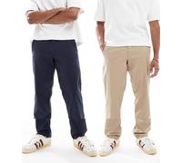 Jack & Jones - Kane - Confezione da 2 chino comodi beige e blu navy-Multicolore W33 L30
