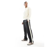 Jack & Jones - Karl - Pantaloni felpati ampi neri con riga laterale-Nero M