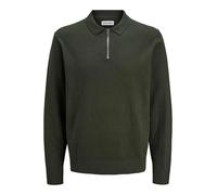 JACK & JONES Knit Half Jjeemil-Polo a Mezza Zip LS Noos, Borsone, M Uomo