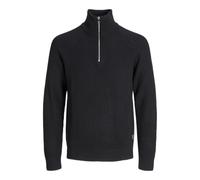 JACK & JONES Knit Half Jjpannel-Maglia a Mezza Zip Aw25 Pls, Nero, 3XL Uomo