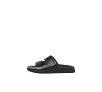 JACK & JONES Leather, Jfwstockholm-Sandali in Pelle con Velcro Uomo, Nero, 43 EU