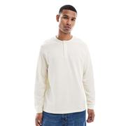 Jack & Jones - Maglia serafino a maniche lunghe color crema testurizzata-Bianco XXL