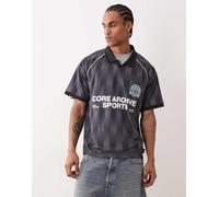 Jack & Jones - Maglia stile calcio nera-Nero XXL