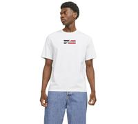 JACK & JONES Maglietta con Logo a Girocollo, Bianco, M