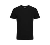 JACK & JONES Maglietta con Scollo a V in Tinta Unita, Nero, XS