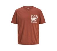Jack & Jones - JORSPLIT AOP POCKET TEE SS CREW NECK Marrone - Abbigliamento S Marrone