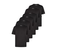 JACK & JONES Maglietta da uomo, basic, vestibilità normale, JACJEANS, confezione da 6 pezzi, scollo rotondo, a maniche corte, estive, colore nero, bianco, S, M, L, XL, XXL, 3XL