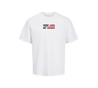 JACK & JONES Maglietta da Uomo con Logo, Bianco, L