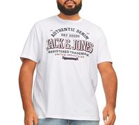 JACK & JONES Maglietta da Uomo con Logo Plus, Bianco, XXXL