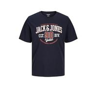 JACK & JONES Jjelogo Tee SS O-Neck 2 col Aw24 S Pls T-Shirt, Navy Scuro, 3XL Uomo