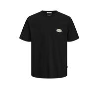 JACK & JONES Maglietta da Uomo con Stampa Jortavira Type Back Teess Crew Neck Oc25, Nero, S