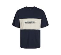 Jack & Jones Maglietta da Uomo Jjelegacy Blocking Tee SS O-Neck Noos, Blazer Blu Marine, S