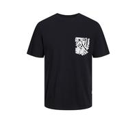 JACK & JONES Jorlafayette Pocket Tee SS Crew Neck T-Shirt, Nero, M Uomo