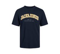 JACK & JONES Jjecaleb Varsity Tee SS O-Neck Noos T-Shirt, Blazer Blu Marine, XXL Uomo